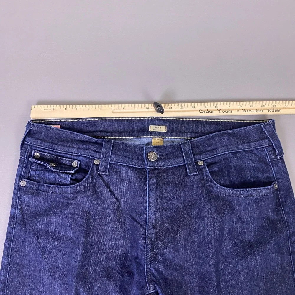 True‎ Religion Geno Relaxed Slim Jeans Men's 42x28 Blue Dark Wash Made In USA